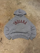 Y2K Champion Indiana Hoosiers Eco Fleece Pullover Hoodie Gray Medium