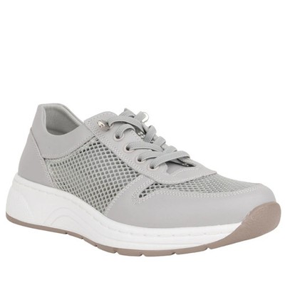 Grüner Schuhe Munich Women's Gray Leather Fashion Sneakers Casual GRU658225128