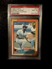 1990 90 FRANK THOMAS Topps NNOF No Name on Front Rookie Rc #414 PSA 8