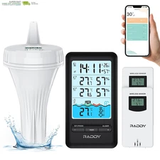Wi-Fi Pool Thermometer Floating Easy Read with 2 Additional Remote Sensors, APP