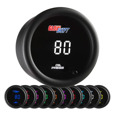 #ad GlowShift 10 Color Digital Oil Pressure Gauge $116.99