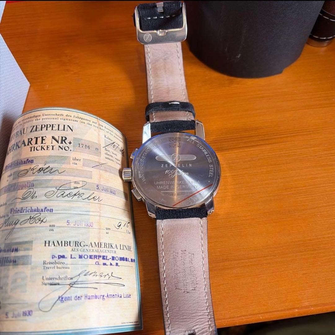 Zeppelin 100th Anniversary Quartz Watch Blue Dial Used Good Condition image 4