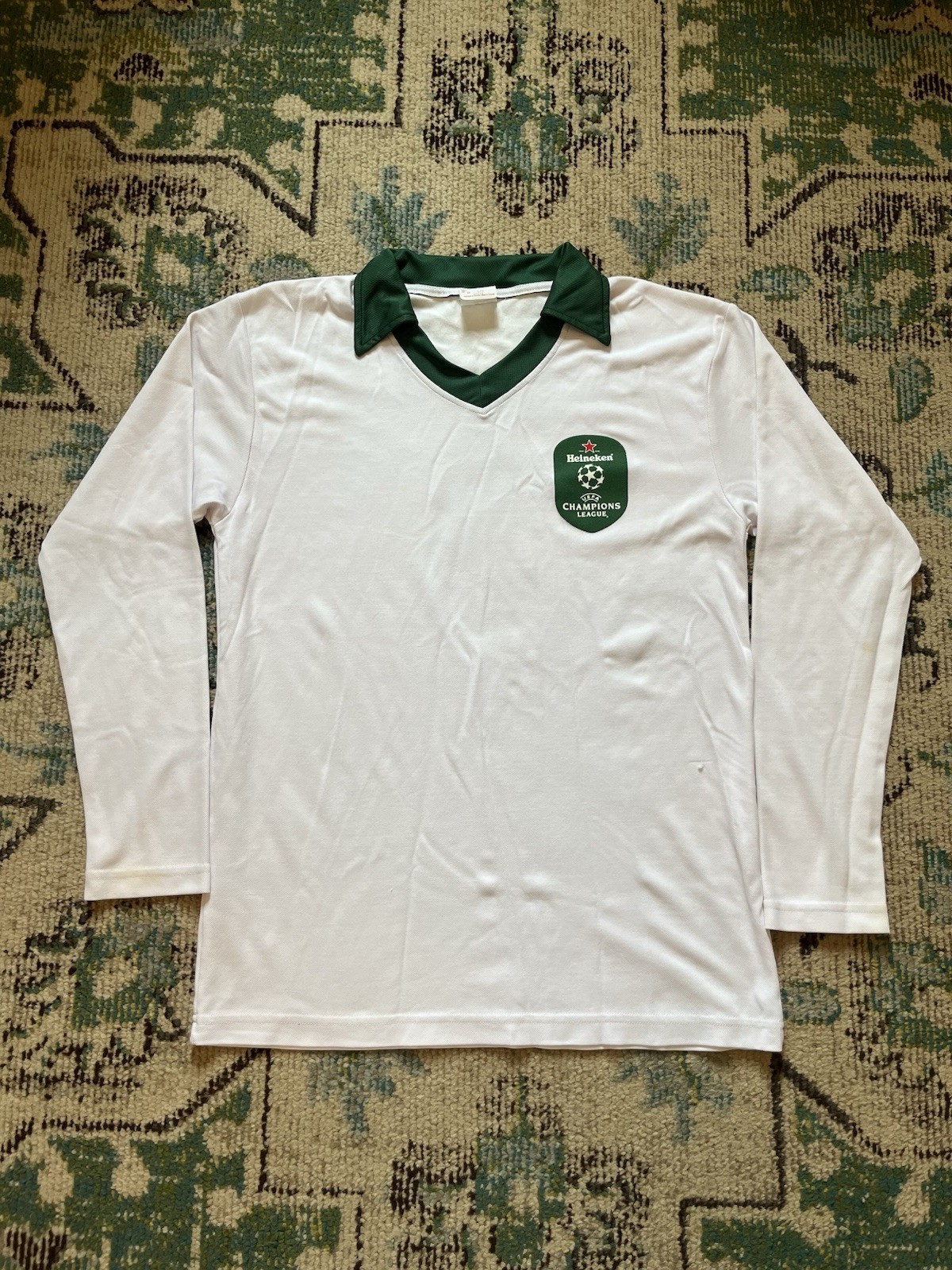 Heineken Champions League UEFA Licensed Shirt Kit Jersey White Large Vintage