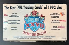 1992 Super Bowl XXVII Football Factory New Sealed Box w/ 8 Jumbo Packs & Inserts