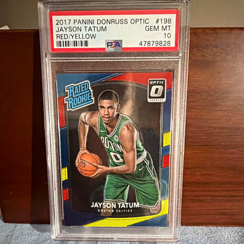 2017 Panini Donruss Optic Jayson Tatum Rated Rookie #198 Red/Yellow PSA 10