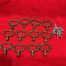 Lot Of 12 Vintage Brass Tone Bamboo Style Dra...