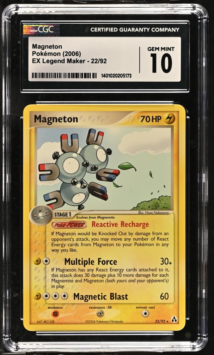 CGC 10 Gem Mint Magneton EX 22/92 Legend Maker Rare Pokemon | eBay