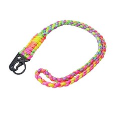 Braided Paracord Neck Lanyard Keychain for Outdoor Survival Necklace with Cli...