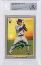 Gavin Lux Dodgers Signed 2020 Topps Turkey Red #TR-73 Beckett Rookie Card. rookie card picture