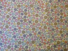 Multi Color Flowers on White Cotton Fabric 44" Wide x 36" long