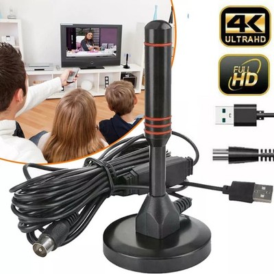 DVB-T2 Digital Antenne 4K HD 1080p Verstärker Flachantenne Full HD TV Fernseher