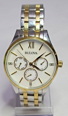 DGN-012976 BULOVA MULTI-FUNCTION WHITE DIAL STAINLESS STEEL MEN'S WATCH MB5-307