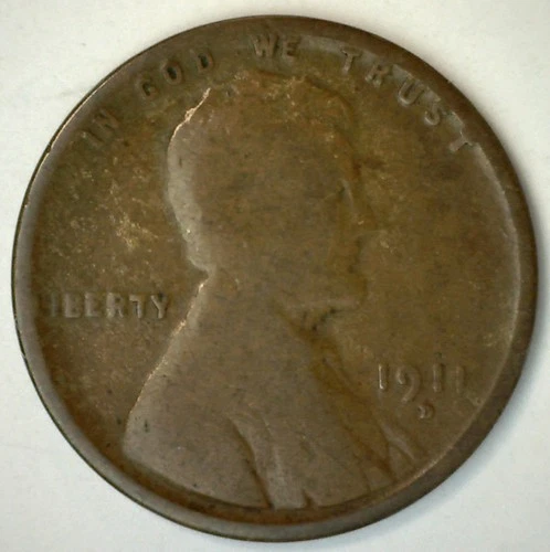 1911 D Lincoln Wheat Cent Coin 1c US Penny GOOD Circulated Denver Mint