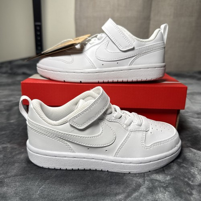 #ad #ad Nike Court Borough Low Recraft PS Size 11C All White Shoes Sneakers DV5457 106 $49.95
