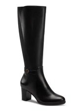 GIANI BERNINI Womens Black Buckled Strap Mia Leather Riding Boot 6.5 M