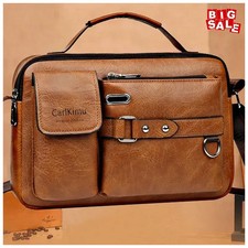 Men's Retro Messenger Bag Waterproof Design Large Capacity Laptop