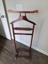 Mid Century Vintage Wooden Italian Valet Butler's Suit Rack Stand