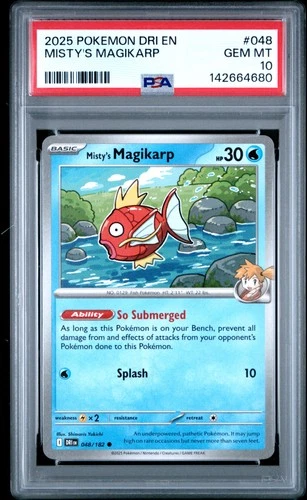 2025 POKEMON DRI EN-DESTINED RIVALS #048 MISTY'S MAGIKARP PSA 10