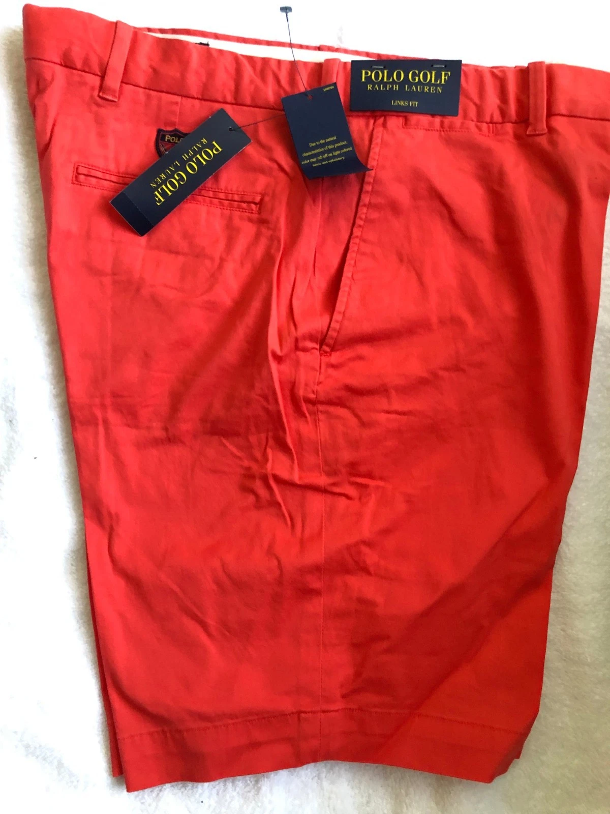 Mens NEW NWT ralph lauren 33 chino coral shorts frat $75 golf