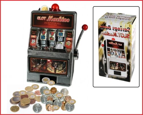 Spardose-Spielautomat-Slot-Machine-Einarmiger-Bandit Licht-Sound Cerdito Hucha - Afbeelding 1 van 7