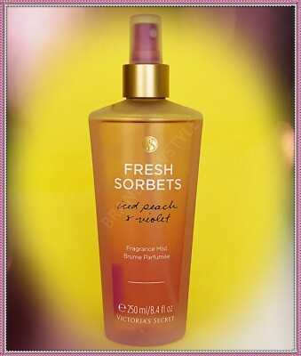 Victoria's Secret FRESH SORBETS Iced Peach & Violet Fragrance MIST SPRAY 8.4 OZ