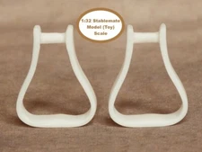 HORSING AROUND Stablemate 1:32 Model Horse Scale WESTERN STIRRUPS - White Resin