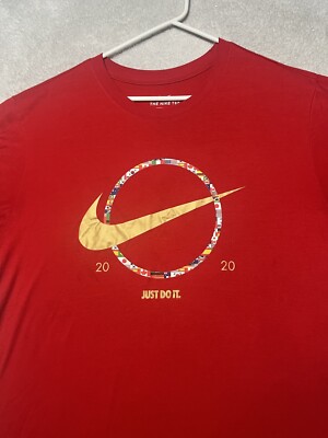 Nike Shirt Adult XL Outdoor Red World Flags 2020 Olympic Games Mens