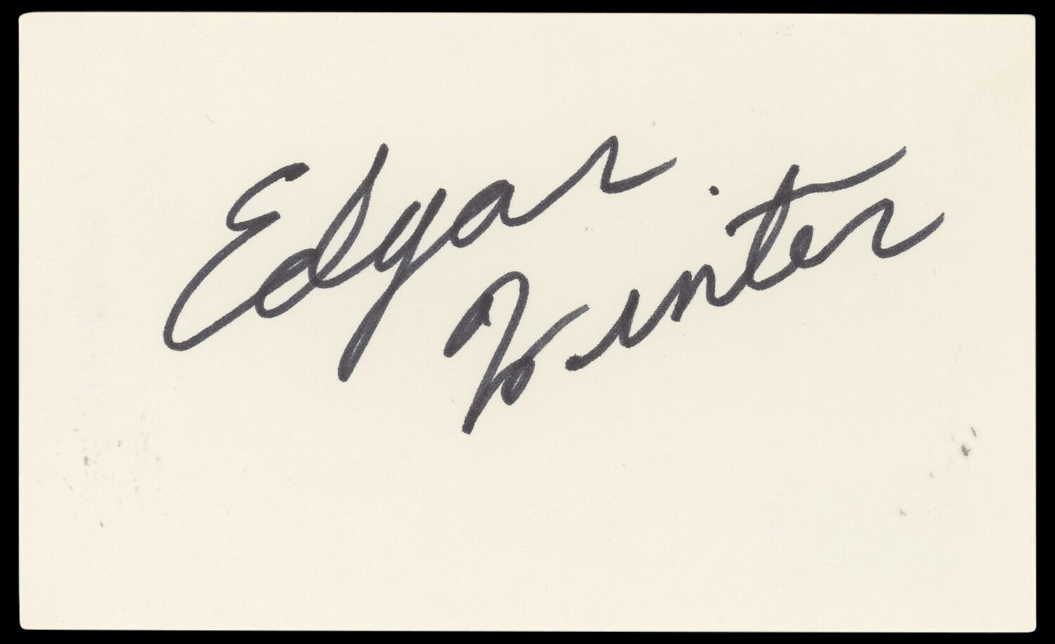 Edgar Winter Group Authentic Signed 3x5 Index Card Autographed BAS #BN33208