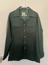 Vintage Levis Jacket Mens Large Green Panatela Pockets Button Disco Casual 70s