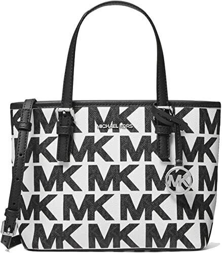 Michael Kors XS Carry All Jet Set Travel Womens Tote Optic White MK  Signature