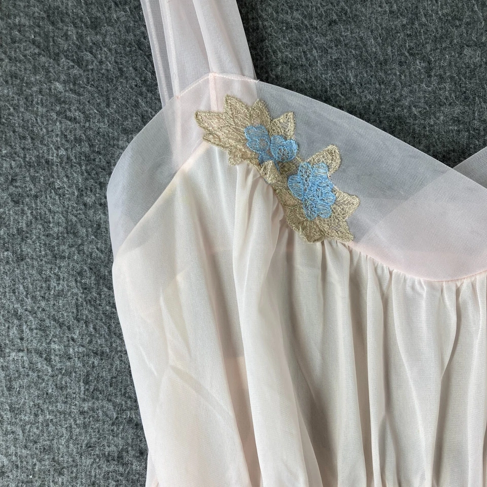 Vestido sin mangas vintage de nailon Sans Souci años 50 para mujer 32 rosa claro de gasa Foto 2 de 4