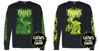 BROKEN HOPE cd cv MUTILATED BEAST Official LONG SLEEVE Glow in Dark SHIRT LG New