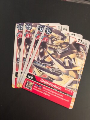 4x ZeigGreymon BT5-017 U (Playset) Digimon CCG | Battle of Omni NM