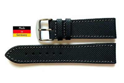 Leder Uhrenarmband Nautilus Uhrband schwarz 19 20 21 22mm aus Deutschland / 132
