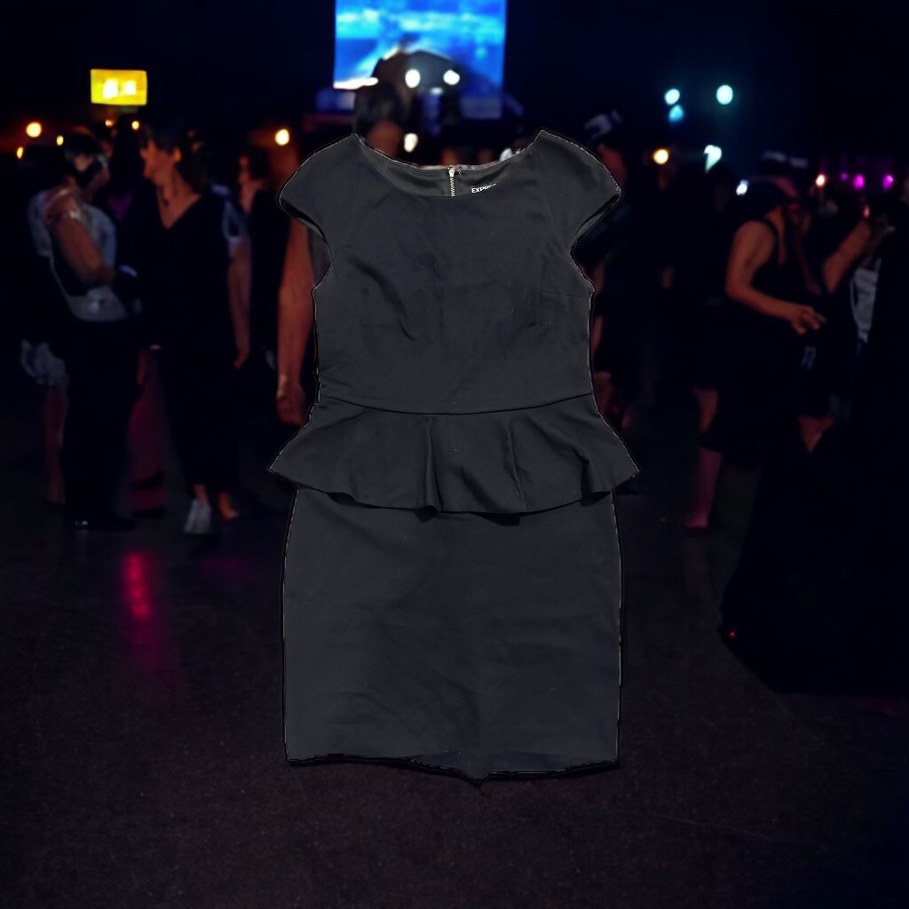express black peplum dress Express Women's Black Dress Size 6
