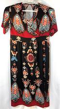 UnBranded Women' 5XL Plus Maxi Dress short sleeve Black Floral Butterflies V56