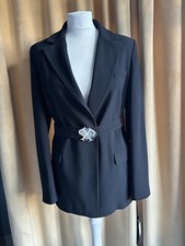 Pinko Black Blazer With Belt Size Eu 40/ Uk 8 New With Tags