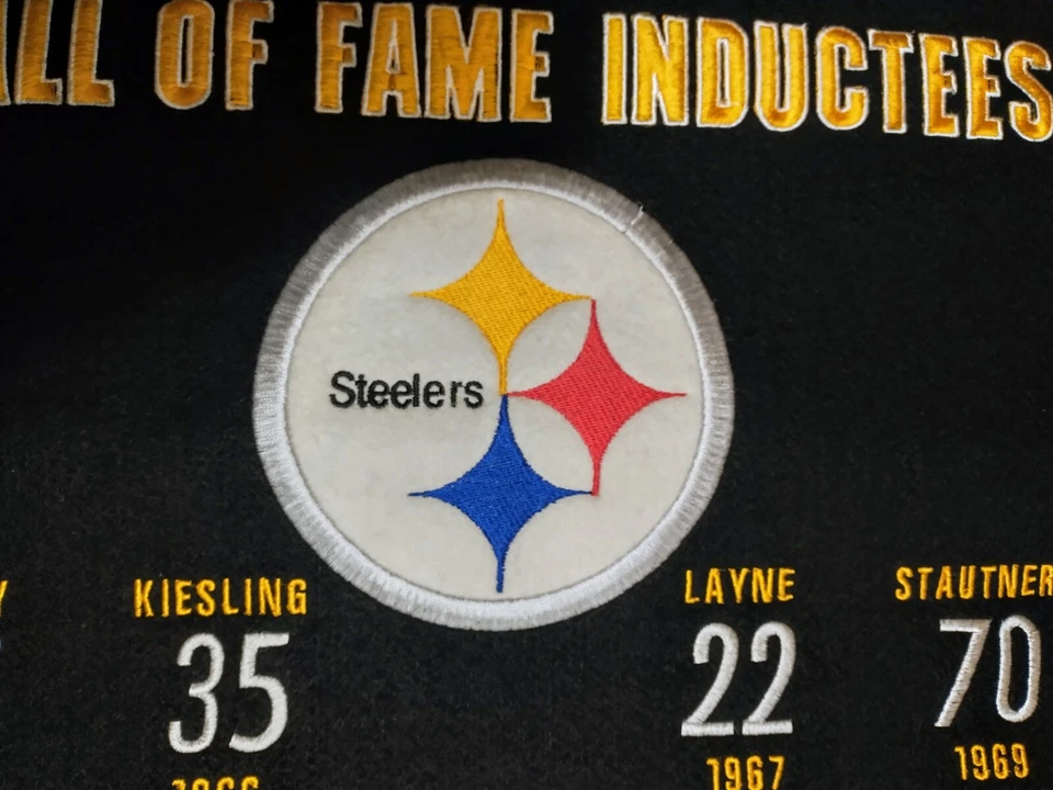 Pittsburgh Steelers Salón de la Fama NFL Banner de Lana Bordado 27 x 18 ¡y Pin Gratis! Foto 2 de 4