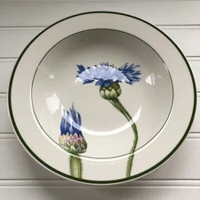 Villeroy & Boch Flora Blue Cornflower Rimmed Cereal Bowl Country Collection 