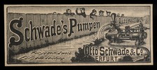 Alte Werbung Reklame 1898 Schwade&acute;s Pumpen Otto Schwade & Co. Erfurt