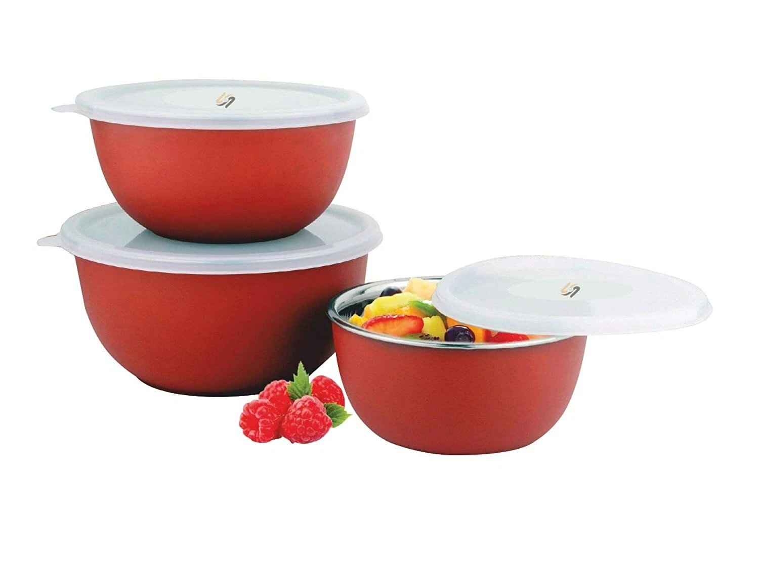 Stainless Steel Serving Bowl With Lid - 3 Pieces