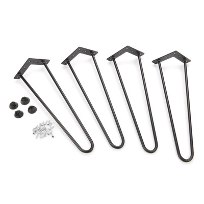 WoodRiver 2-Wire Hairpin Leg - 16'' - Black - 4 Piece