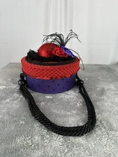 Vintage Sewing Box Red Hat Society Lid & Handle