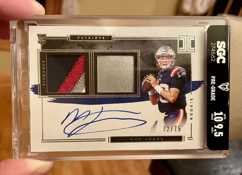 Mac Jones 2021 Impeccable  Rookie Patch Auto RC RPA /75 On Card PSA SGC 9.5 10
