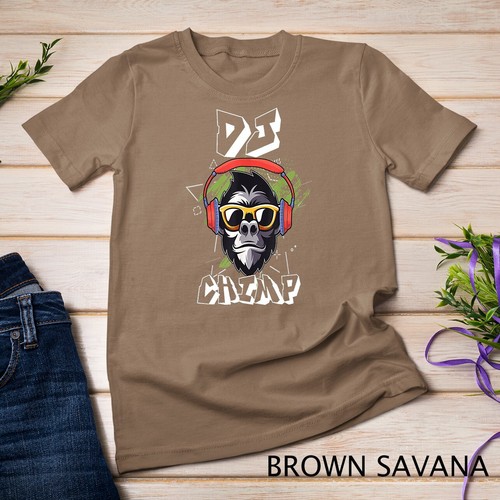 DJ Chimpancé Auriculares Chimpancé Música Fiesta Unisex Camiseta - Imagen 3 de 15