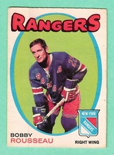 (1) BOBBY ROUSSEAU 1971-72 O-PEE-CHEE # 218 RANGERS VG  CARD (I6572)