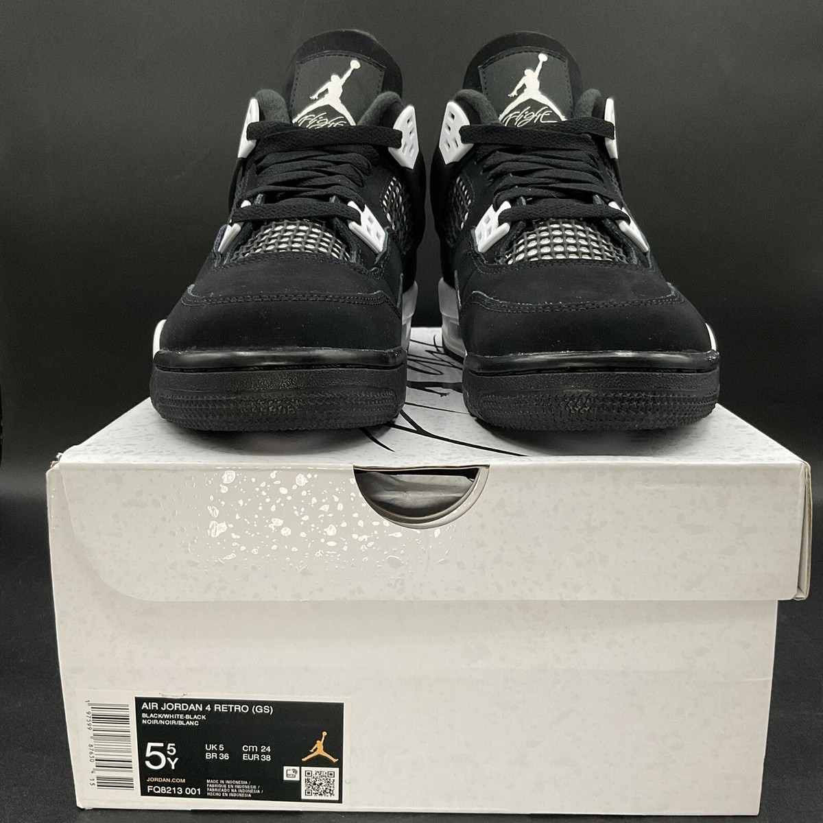 Nike Air Jordan Retro 4 IV White Thunder GS 5.5Y [FQ8213 001