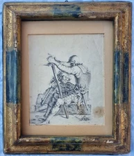 Da Salvator ROSA (Napoli 1615 – Roma 1673) Due soldati seduti Incisione ’700