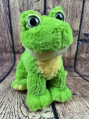Teddy Mountain 12'' Smiling Frog Plush Green + Yellow Sitting Stuffed Toy (2021)