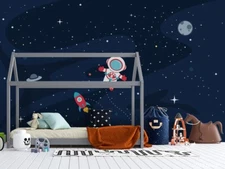 3D Space Astronaut Wallpaper Wall Mural Removable Self-adhesive Sticker201